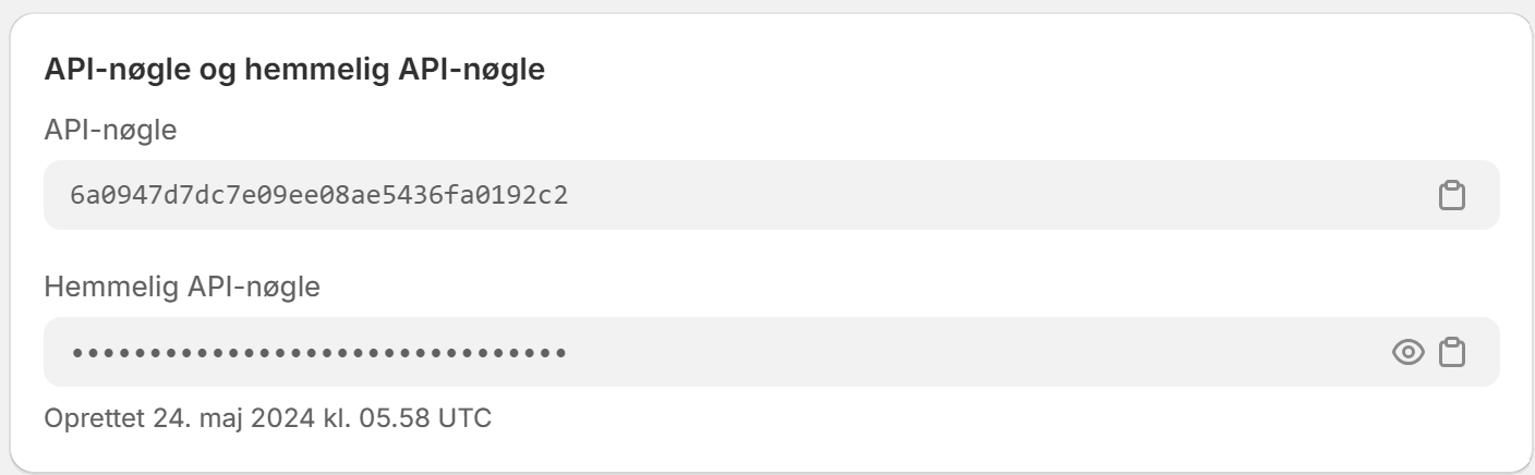 Shopify API-nølge og hemmelig API-nøgle