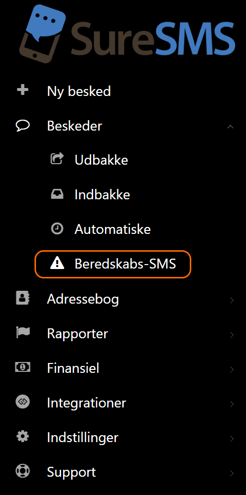 Emergency-SMS menuitem