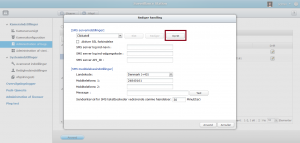 Screenshot of SMS server settings in QNAP